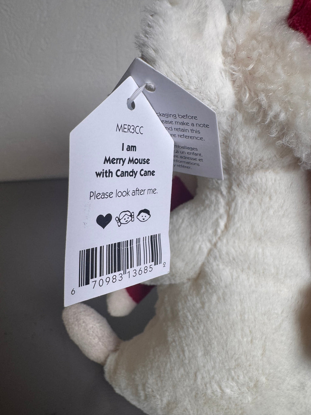 Jellycat Merry Mouse With Candy Cane
