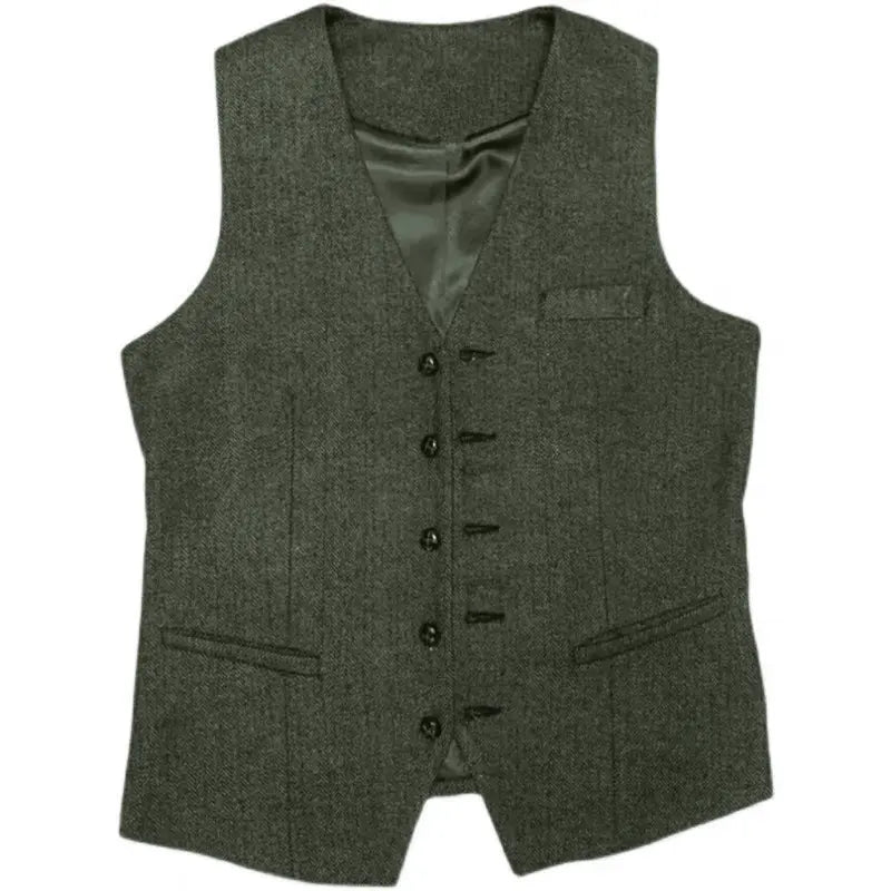 Sweetearing Tweed Suit Men's Breasted Vintage Classic Tuxedos