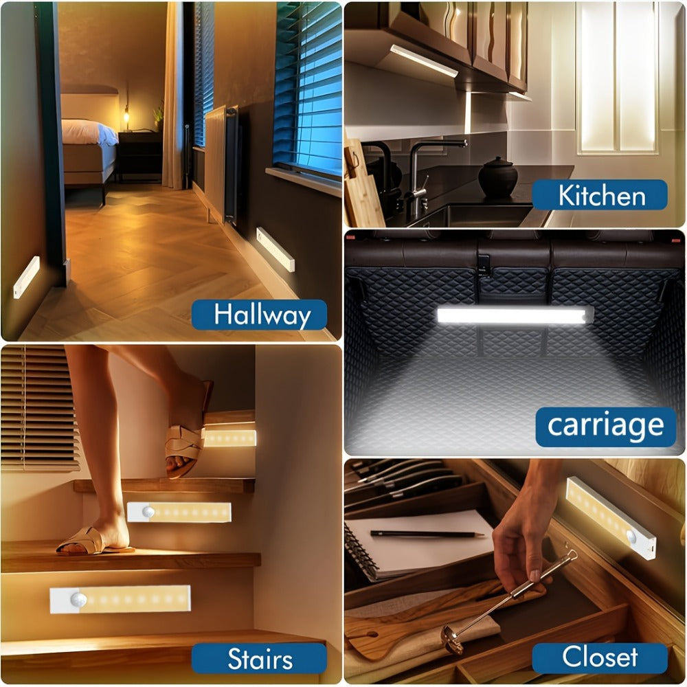 Under Cabinet Lights Motion Sensor 12 Pack USB Rechargeable Wireless Magnetic LED Night for Home Cooking, Dining and Outdoor Meals