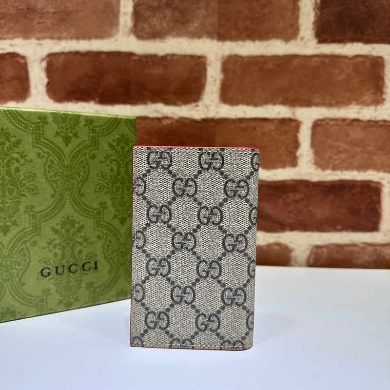 Gucci GG Supreme Card Holder Wallet – Beige Canvas Pink GG Hardware
