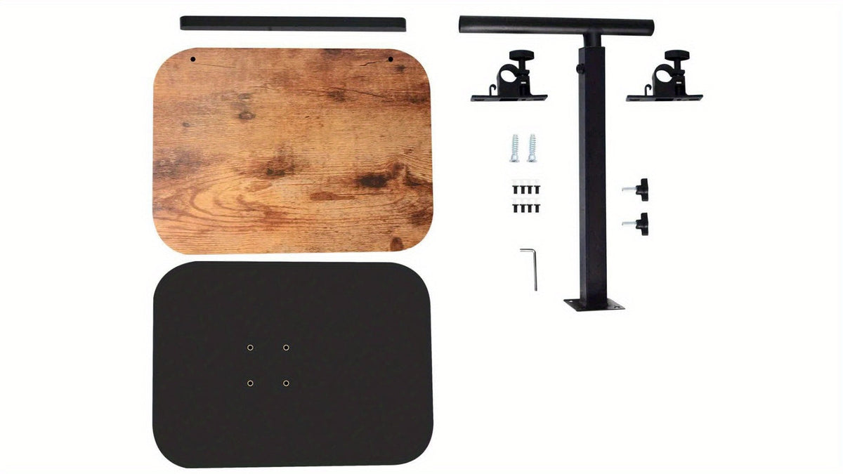 Side Table C-Shaped with 360-Degree Swivel, 90-Degree Flip Panel, Adjustable Height and Wheel Option