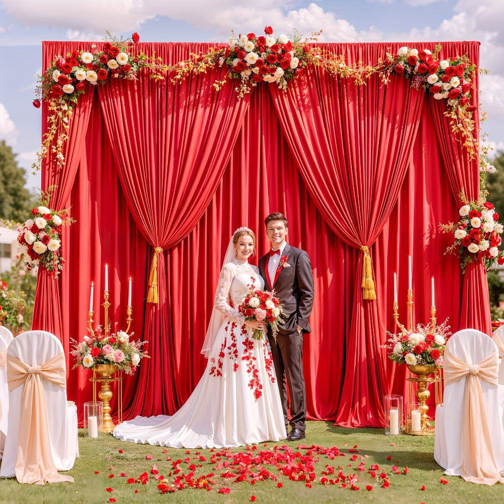 4-Pack 5x10ft Elegant Spandex Photography Backdrop | Wear-Resistant, Wrinkle-Free, Soft & Opaque Party Decoration Banners for Weddings, Birthdays, Stages, Exhibitions & Events