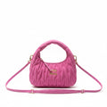 Miu Miu Wander Matelassé Mini Hobo Bag — Hot Pink