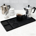 Coffee Bar Mat Silicone with Raised Edges 2-in-1 - Dish Drying Mat for Countertop, Coffee Maker Espresso Machine Mat
