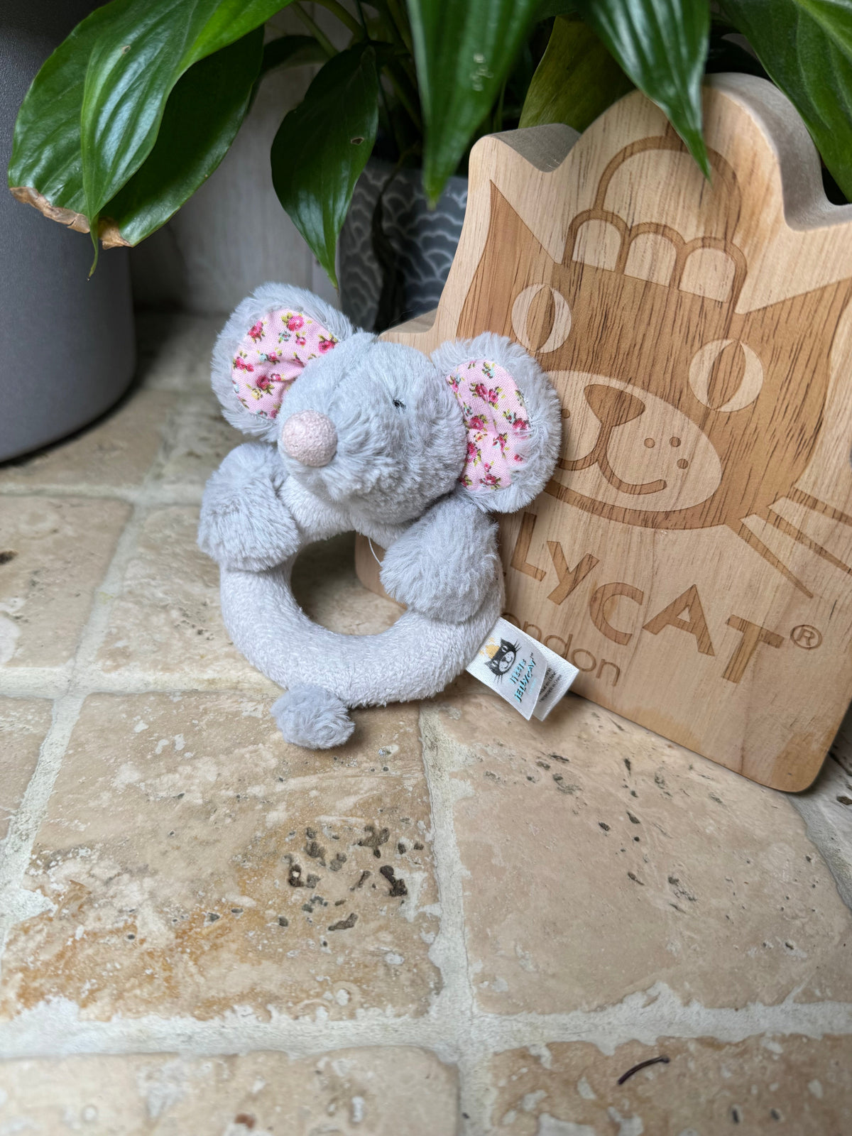 Little Jellycat Blossom mouse rattle