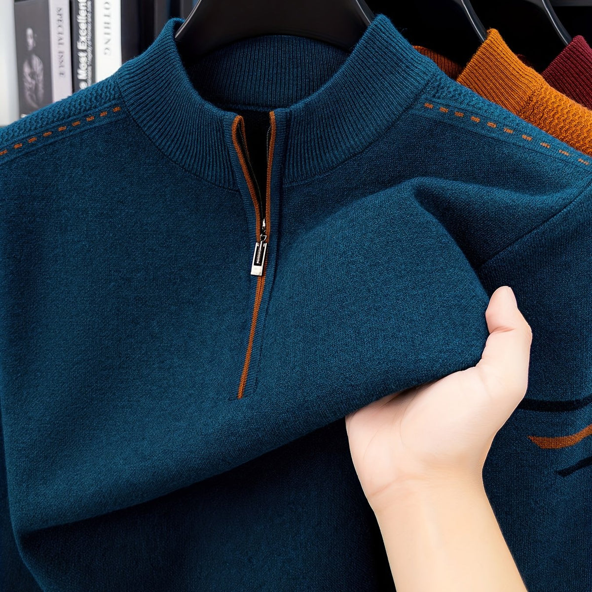 Alden | Strickpullover mit Reißverschlusskragen