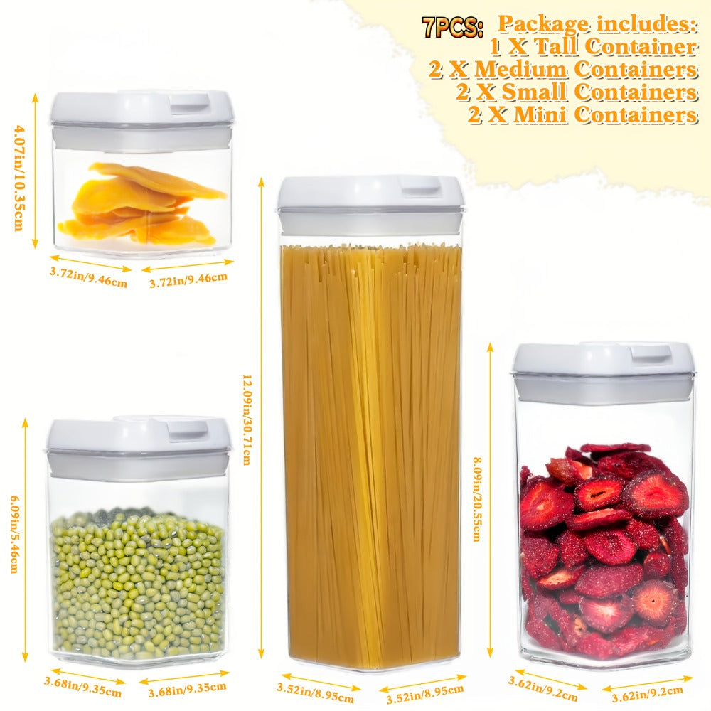 Food Storage Containers, Airtight Plastic Kitchen Organizer Set with Leak-Proof Lids for Meals and Leftovers