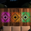 Solar Fence Lights Outdoor - Metal Step Wall Light for Garden Pillar Patio Courtyard Multicolor & Warm LED Decor