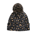 Perkins Wool Leopard Knit Hat with Flat Brim