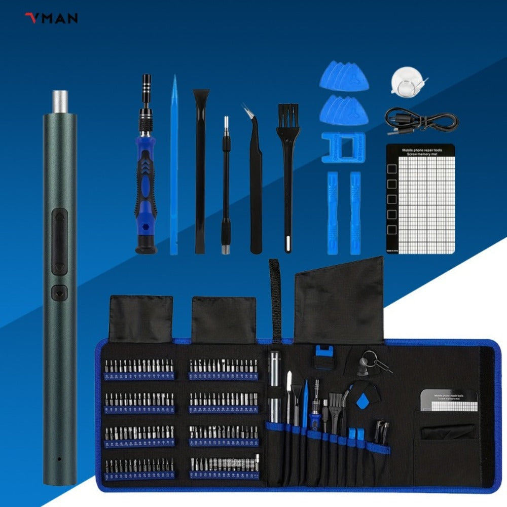 Electric Precision Screwdriver for Electronics Repair, Rechargeable 142-in-One Tool Kit with 120 Bits and 22 Tools