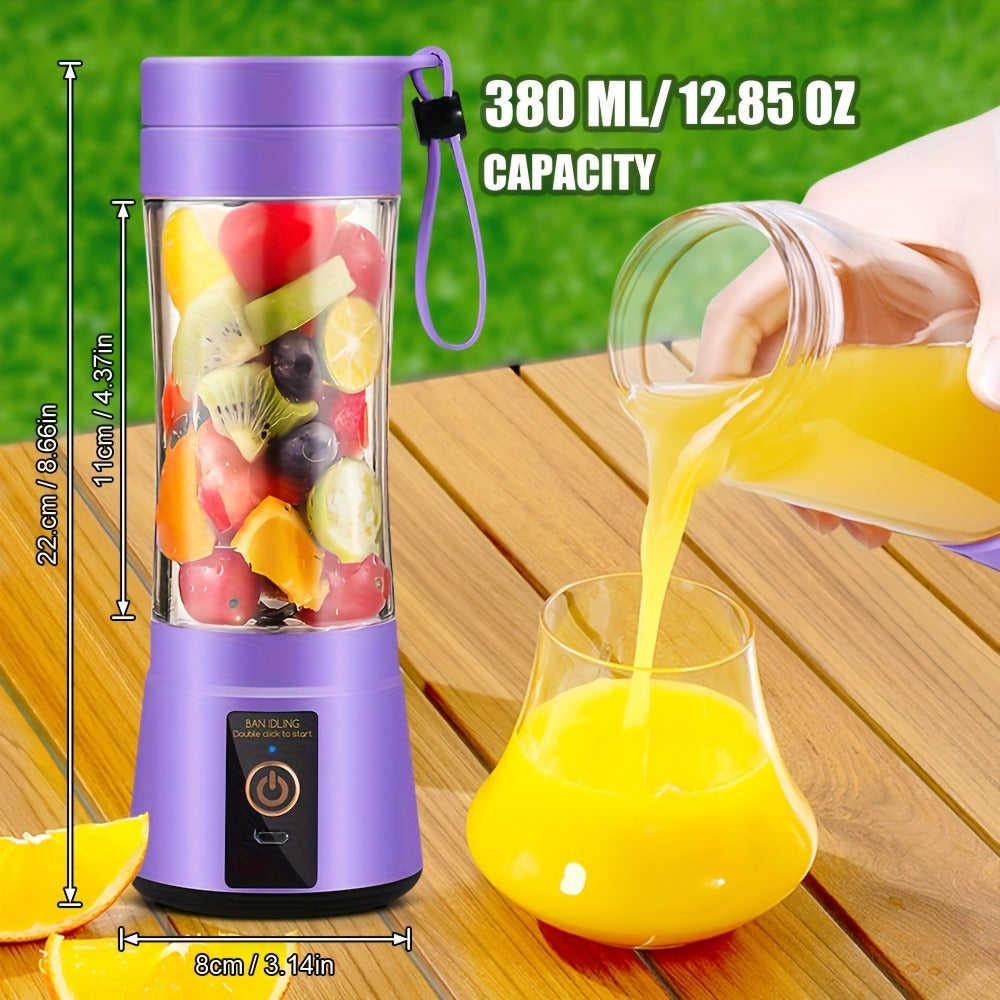 Blender Cup with USB Rechargeable 380ML and 6 Blades for Smoothies