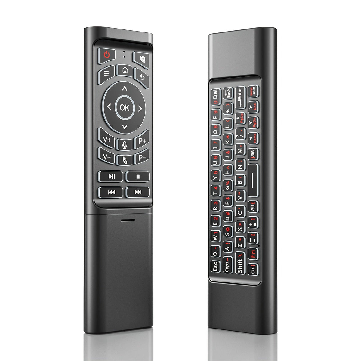 Mini Wireless Keyboard Remote Control Tri-Mode - Bluetooth & 2.4G Dual Channel, 7-Color Backlight