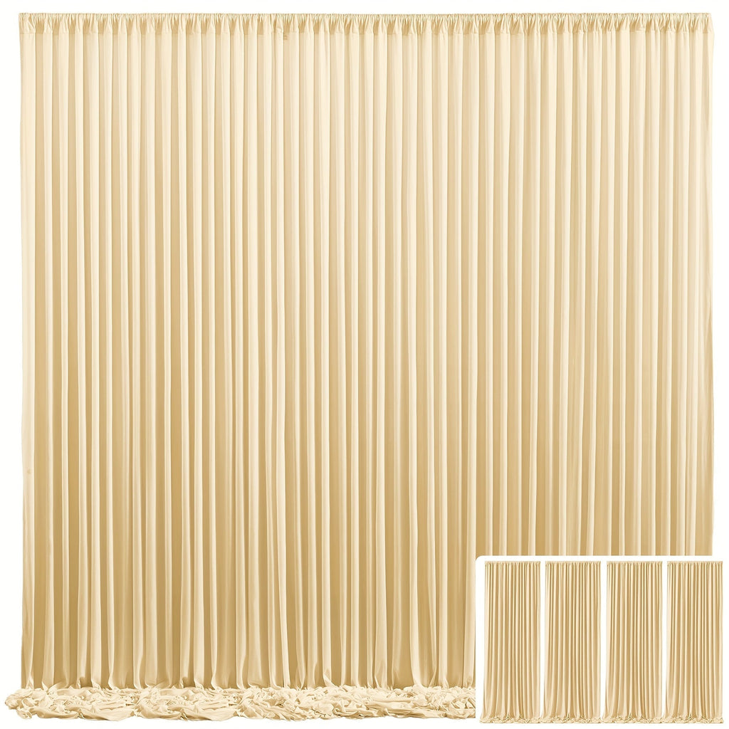 Backdrop Curtains 4 Pack 59x118 Inch, Wrinkle-Resistant Non-Transparent Party Decoration Fabric with Pole Pocket