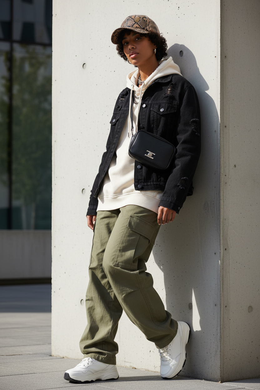 Jackson Baseballkappe aus Kunstleder mit Schlangenmuster, verstellbar, Unisex