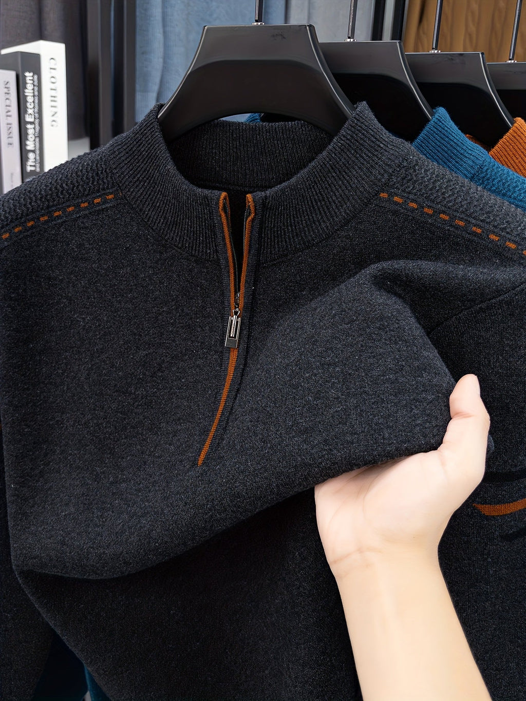 Alden | Strickpullover mit Reißverschlusskragen