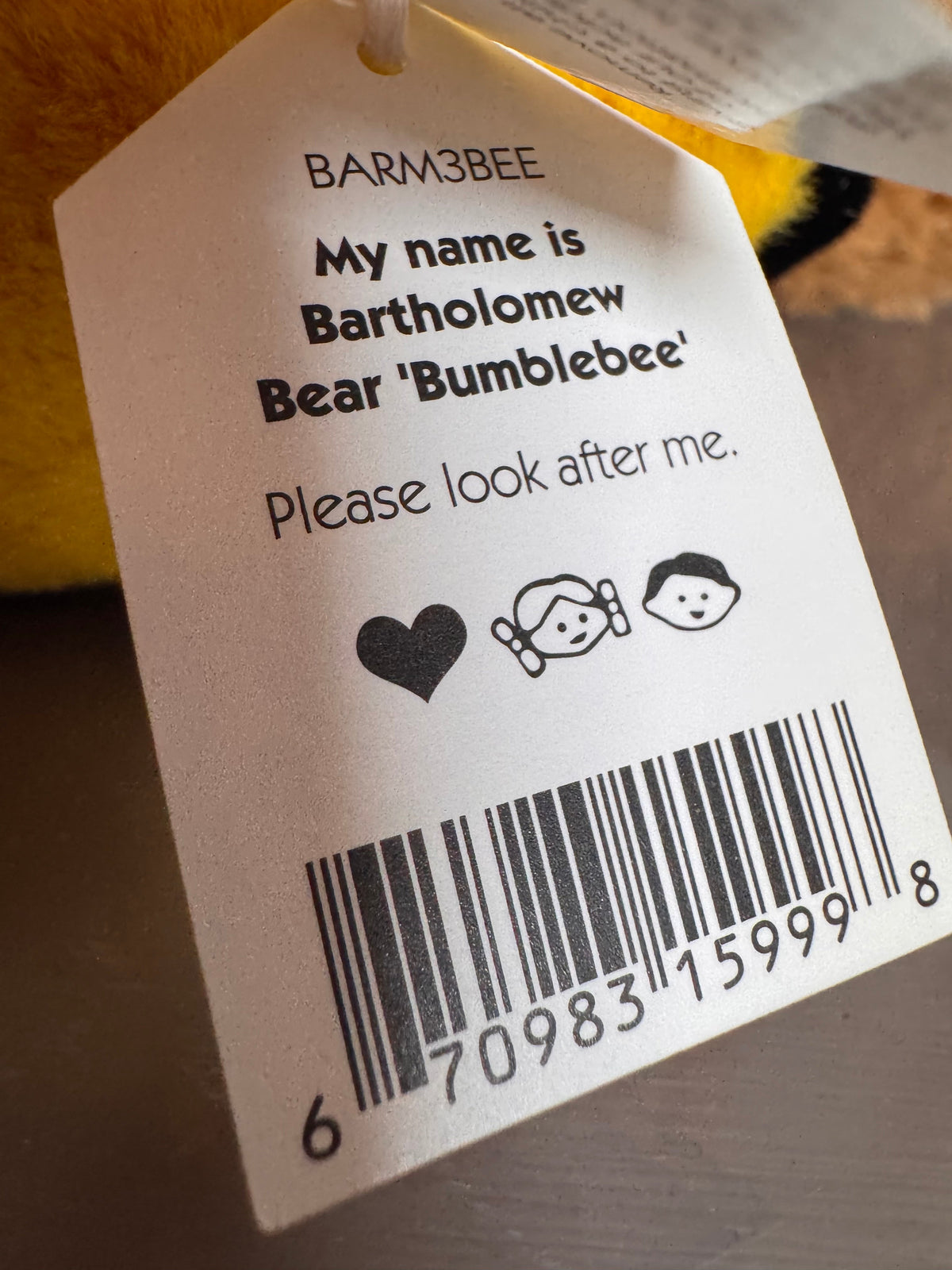 Jellycat Bartholomew Bear “Bumblebee”