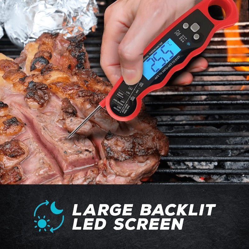Digital Food Thermometer in a Folding Design with a Backlit Display and a Calibration Mode