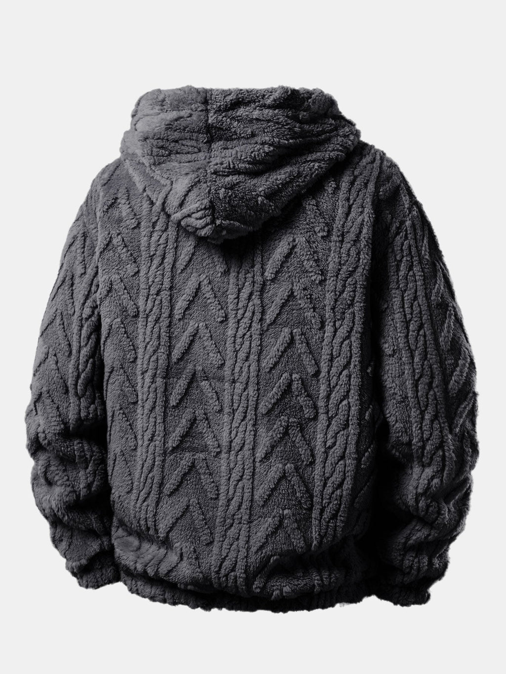 Geometric Jacquard Teddy Hoodie