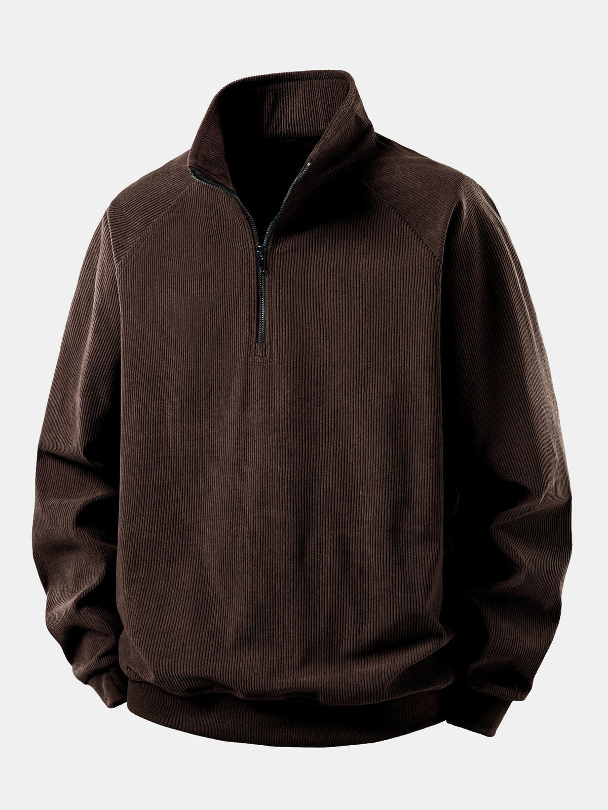 Quarter Zip Corduroy Raglan Sleeve Sweatshirt