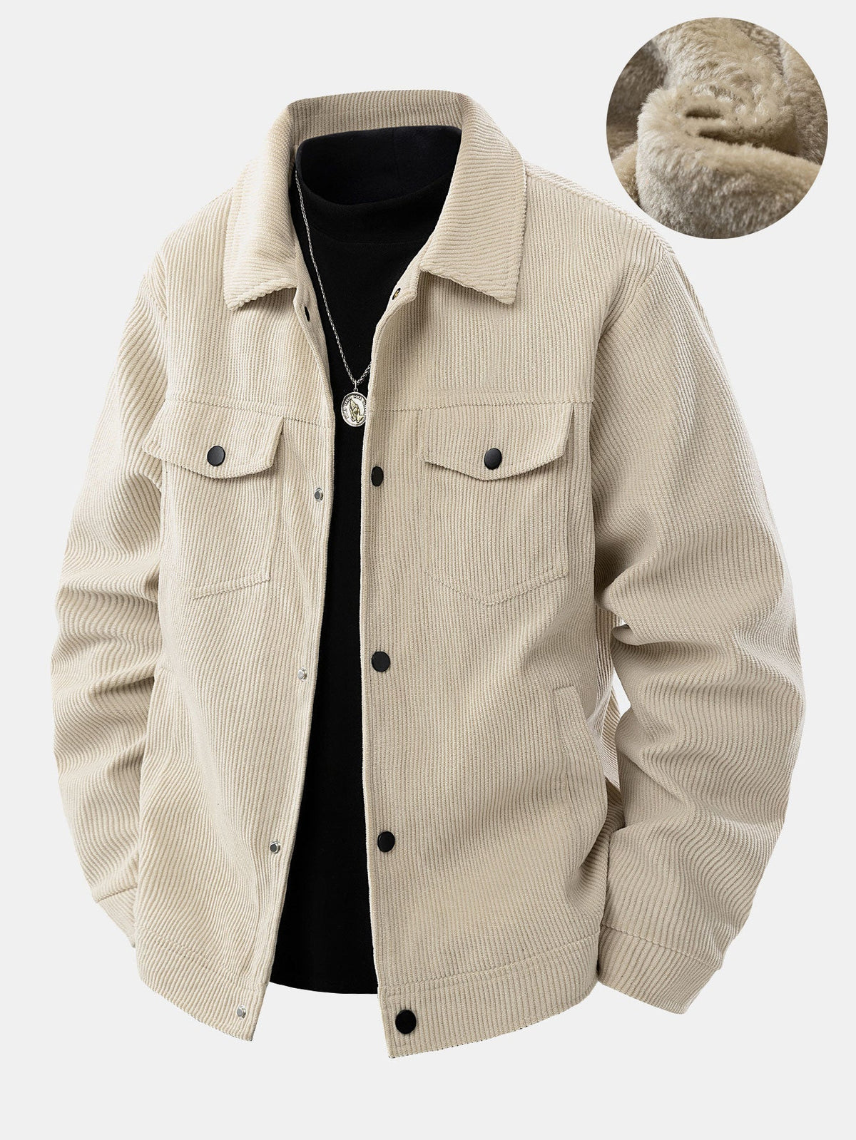 Teddy Lined Pocket Corduroy Jacket