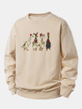 Christmas Lights Duck Print Relax Fit Sweatshirt