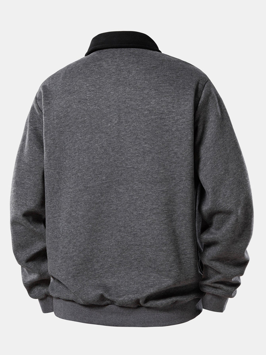 Contrast Polo Collar Sweatshirt