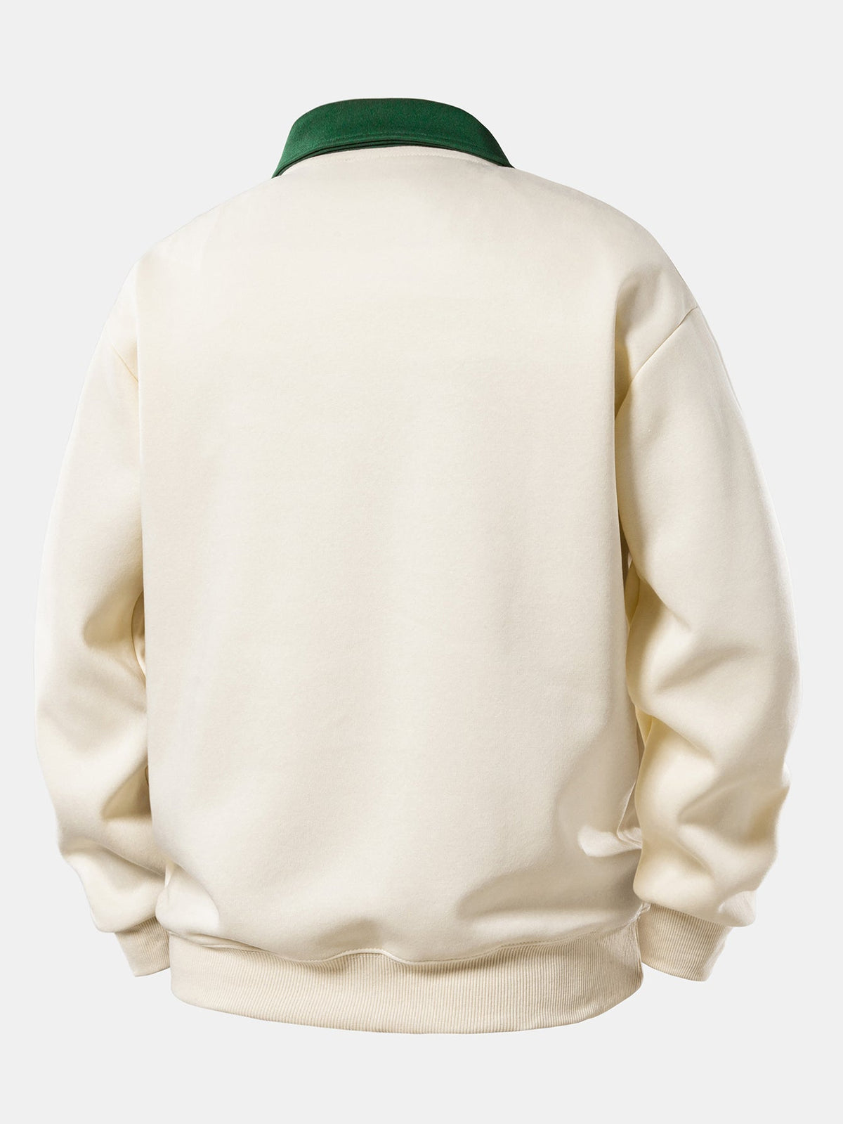 Relax Fit Vintage Car Print Contrast Polo Sweatshirt