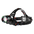 2000LM-Labeled Rechargeable Zoom Headlamp with Four Modes, 400m Beam Label, Rear Red Lamp and 90° Tilt