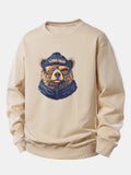 Chicago Sunglasses Bear Print Relax Fit Sweatshirt