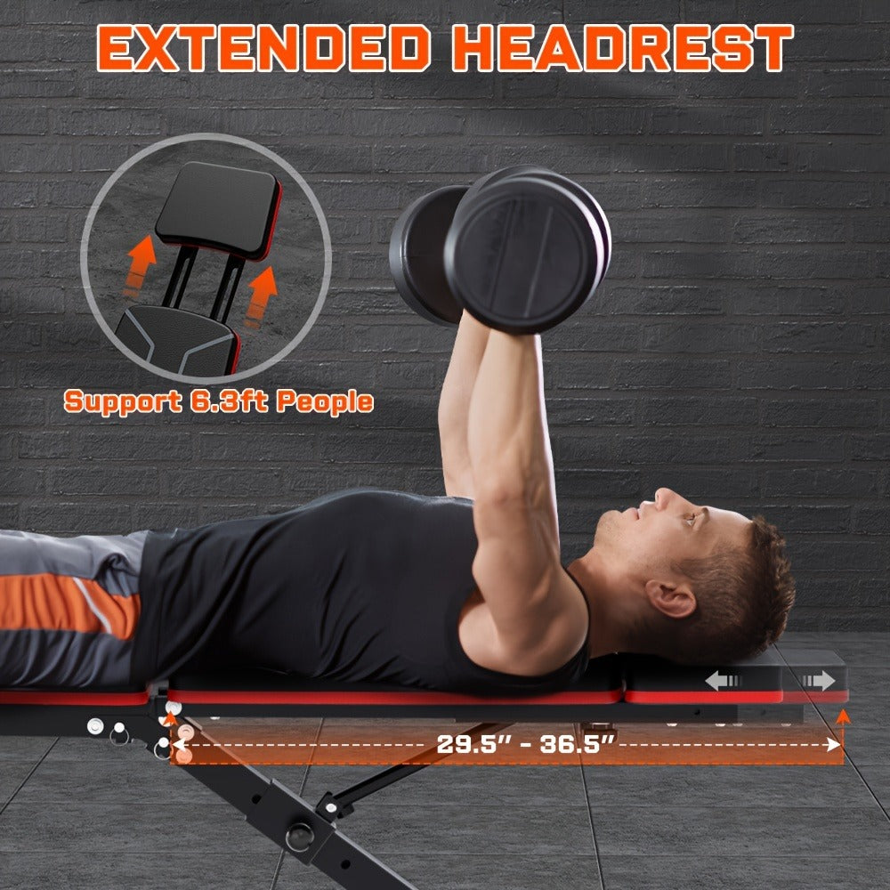 Adjustable Weight Bench in a Foldable 14-in-1 770lb Capacity Design for Full Body Strength Training at Home