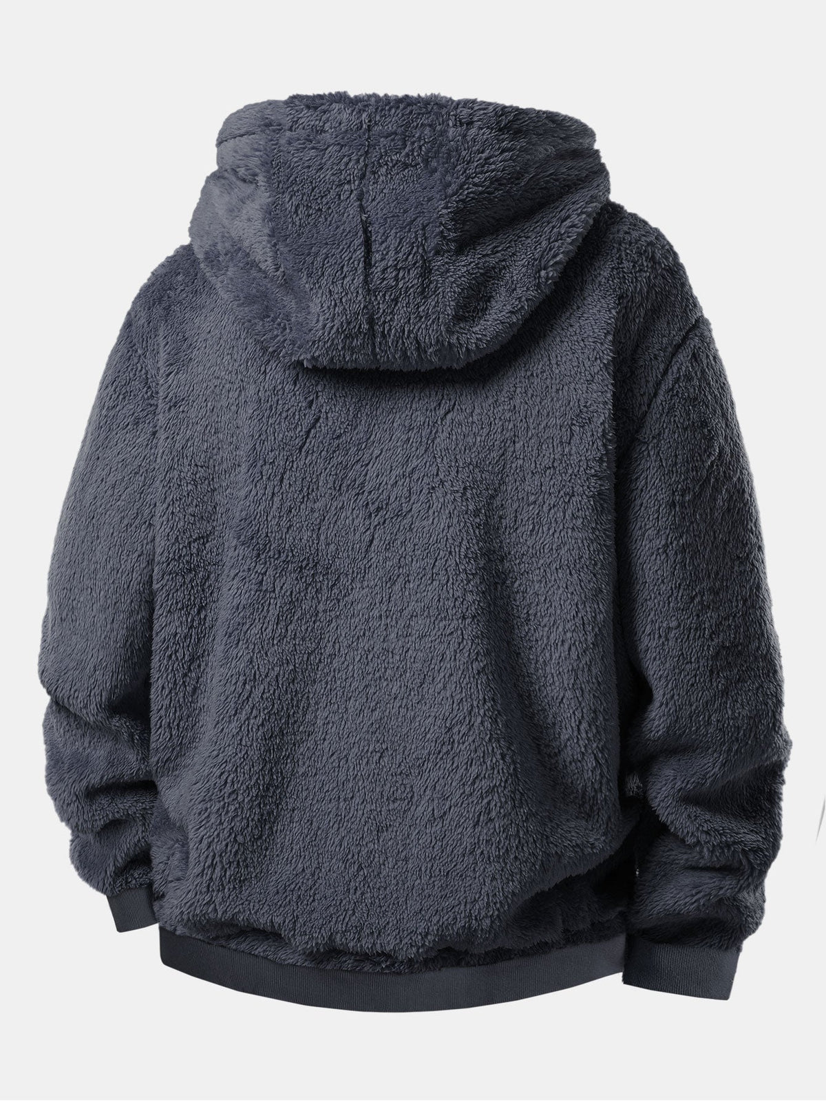 Black Cat Embroidered Teddy Zip Up Hoodie