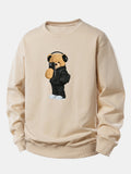 Fashion Bear Taking Photo Print Relax Fit Sweatshirt