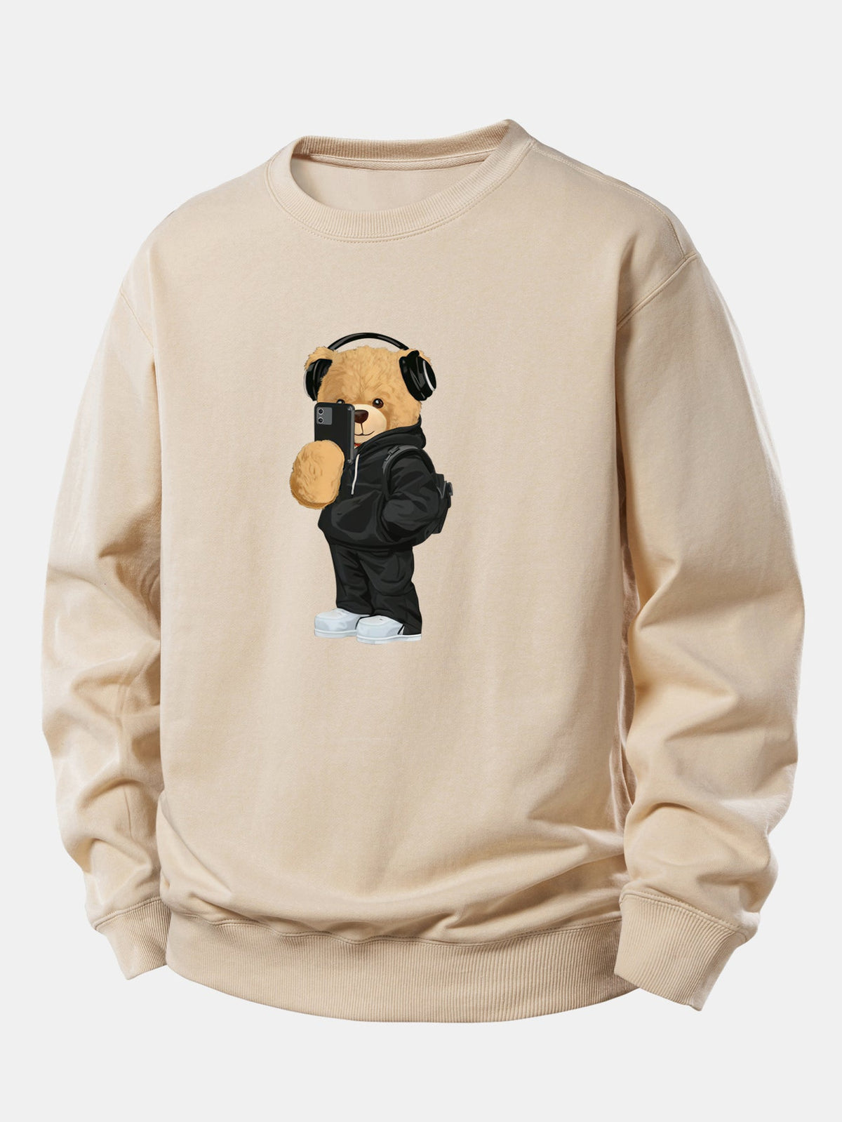 Fashion Bear Taking Photo Print Relax Fit Sweatshirt