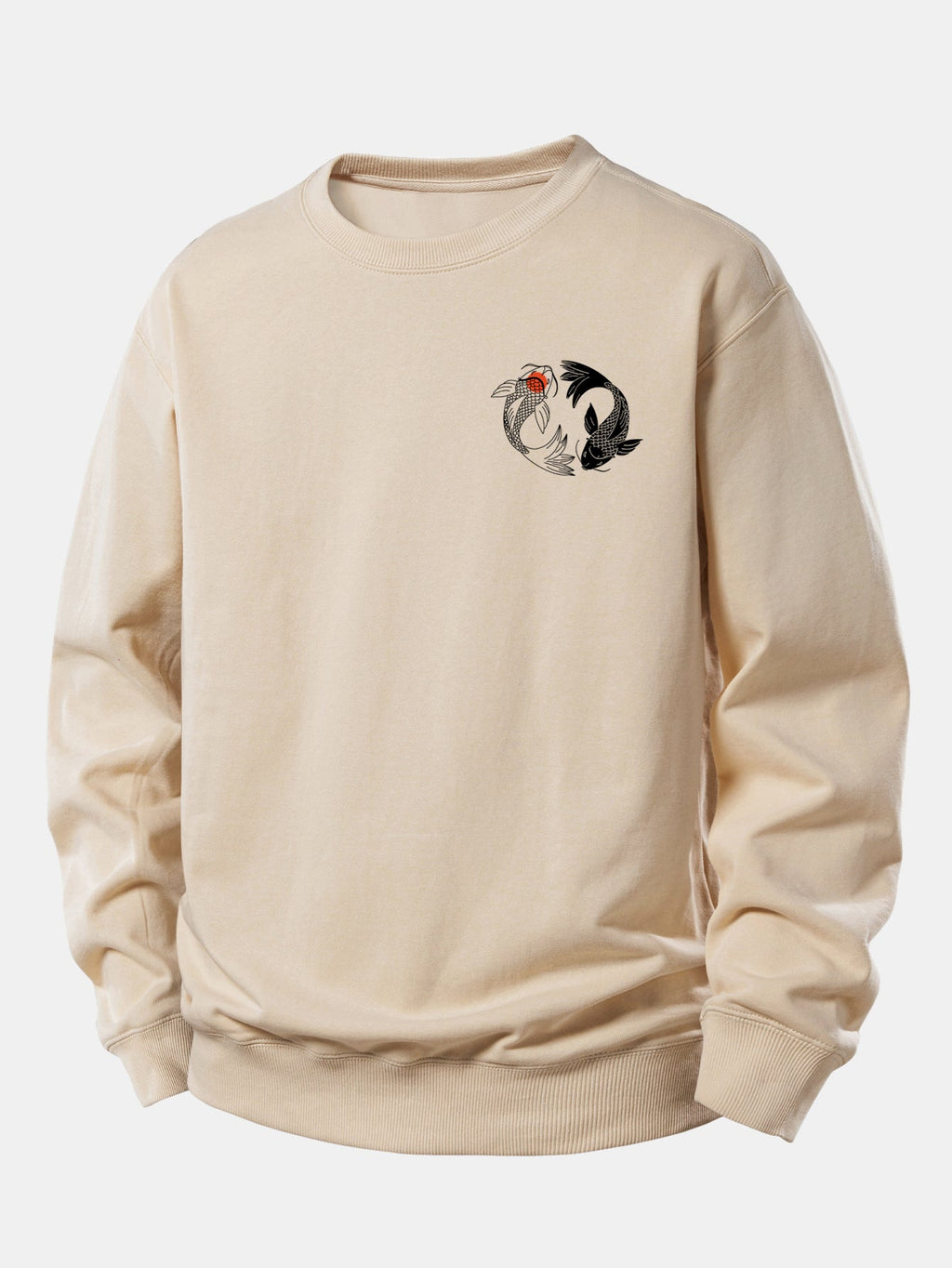 Japanese Koi Print Relax Fit Sweatshirt