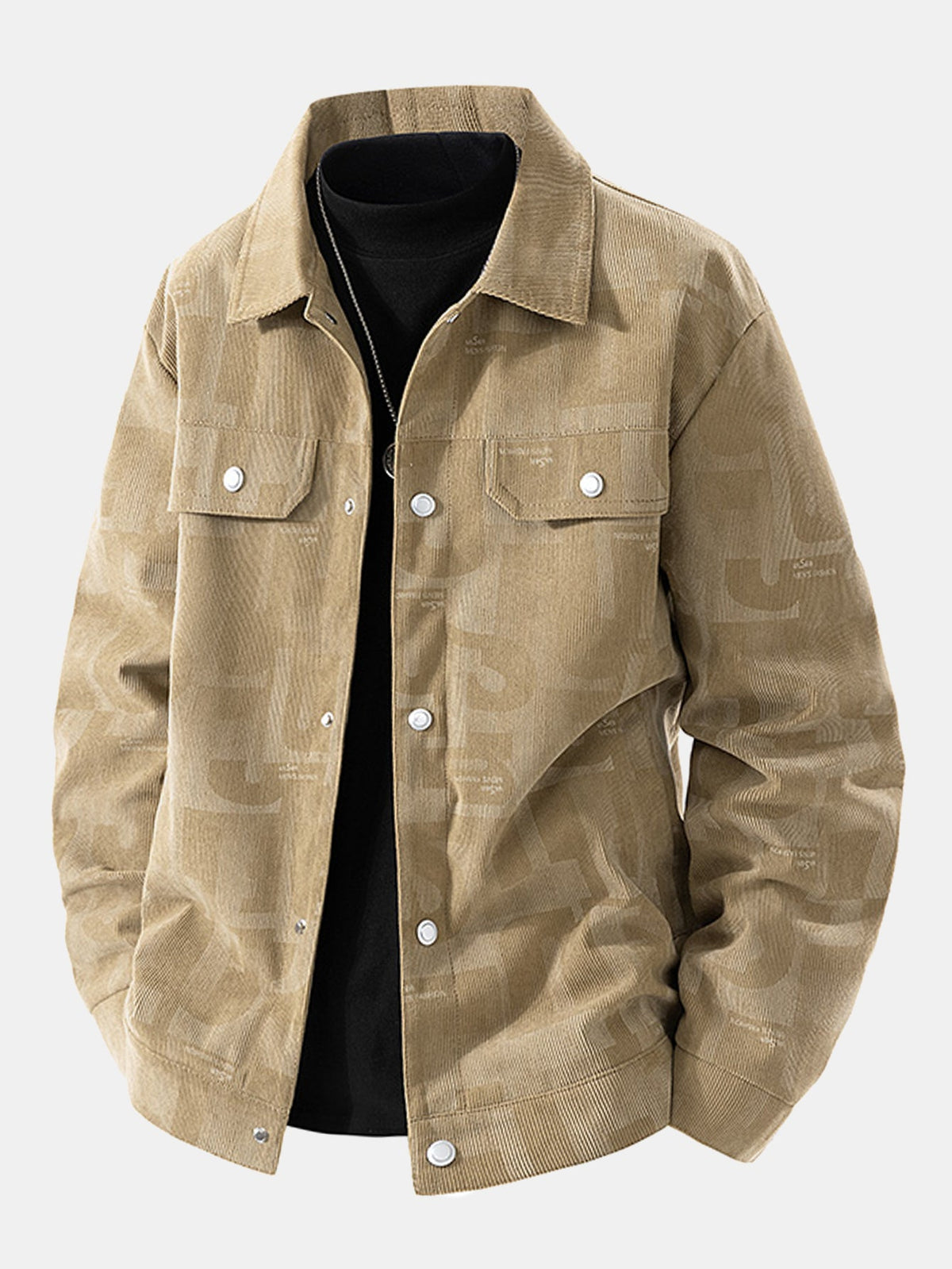 Letter Print Corduroy Jacket