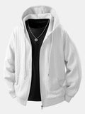 Cable Jacquard Zip-Up Hooded Jacket