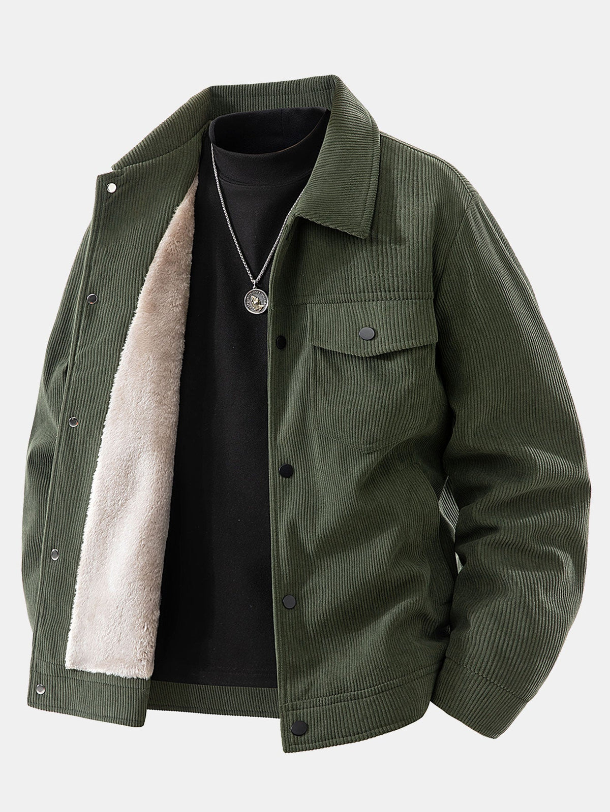 Teddy Lined Pocket Corduroy Jacket