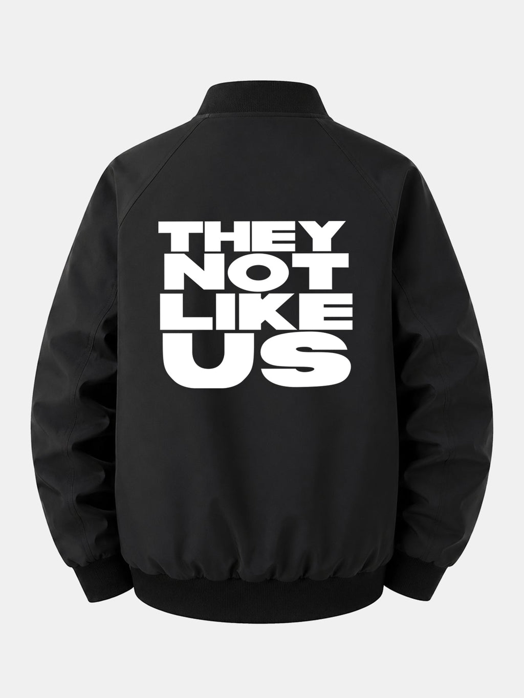 Relax Fit They Not Like Us Print Zip-Up Bomber Jacket