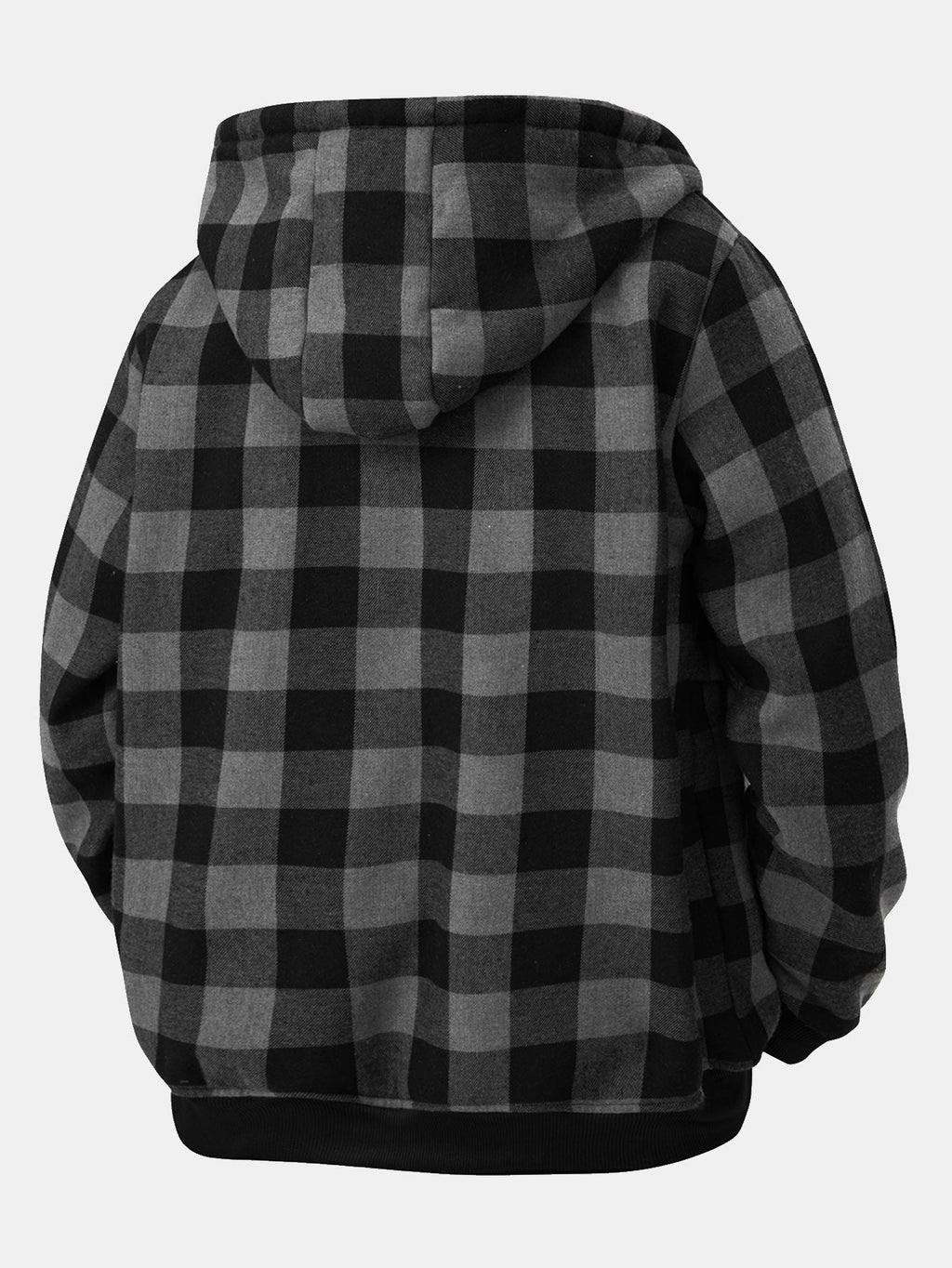 Teddy Lined Flannel Plaid Hoodie