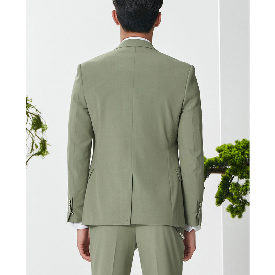 Men's Suit 3 Piece Sage Green Notch Lapel Tuxedo