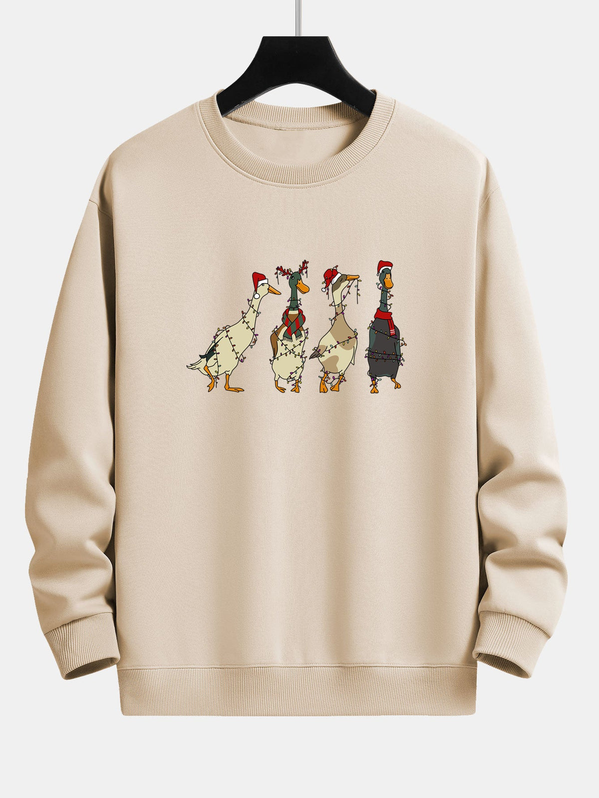 Christmas Lights Duck Print Relax Fit Sweatshirt