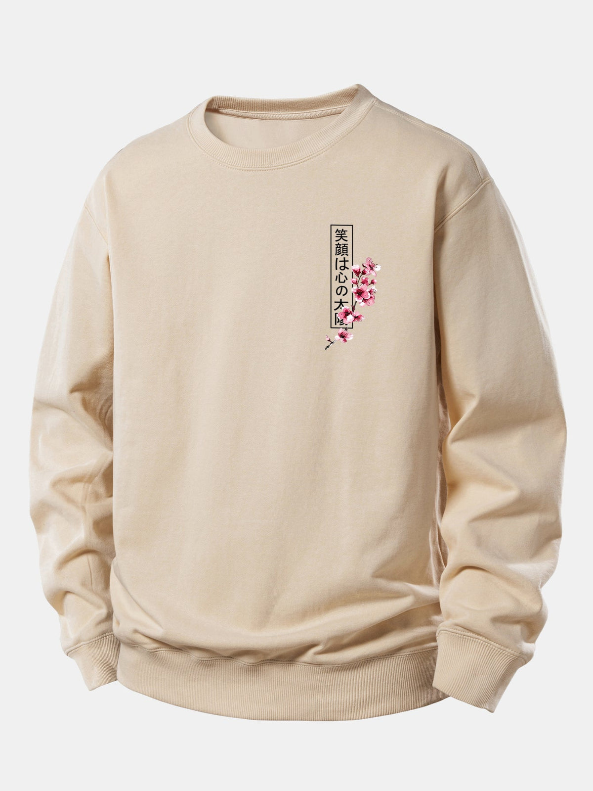 Japanese Samurai Katana Koi Fish Sakura Print Relax Fit Sweatshirt