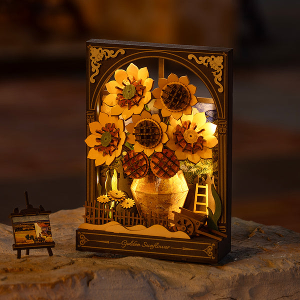 Robotime Rowood Golden Sunflower Wall Art 3D Wooden Puzzle TH002