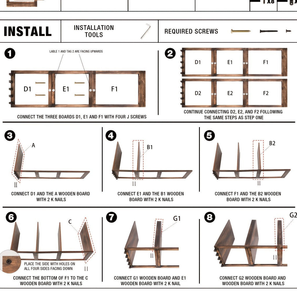Fishing Rod Holder for Garage Wall Storage, Wooden Rack for Up to Ten Rods with Tackle and Gear Organization