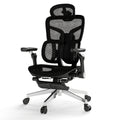 Office Chair High-Back with 6D Adjustable Armrests, Retractable Footrest, Lumbar Section and Swivel Base