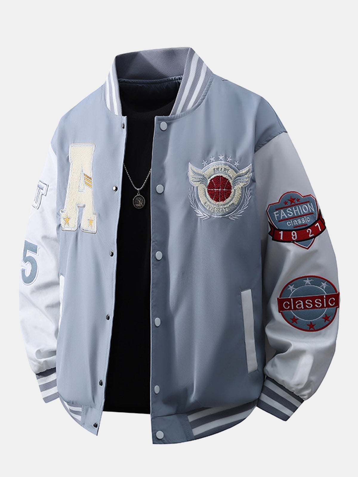 Varsity Embroidered Baseball Jacket