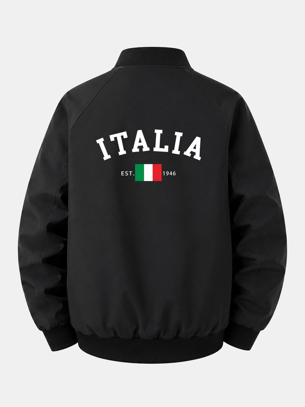 Relax Fit Italy Print Zip-Up Bomber Jacket
