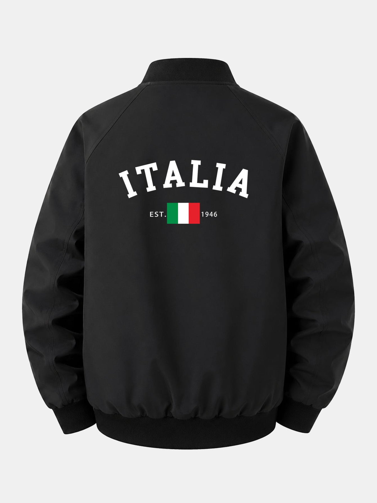 Relax Fit Italy Print Zip-Up Bomber Jacket