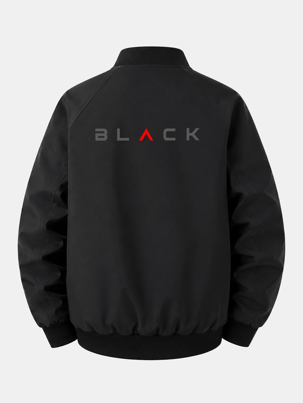 Relax Fit Black Print Zip-Up Bomber Jacket