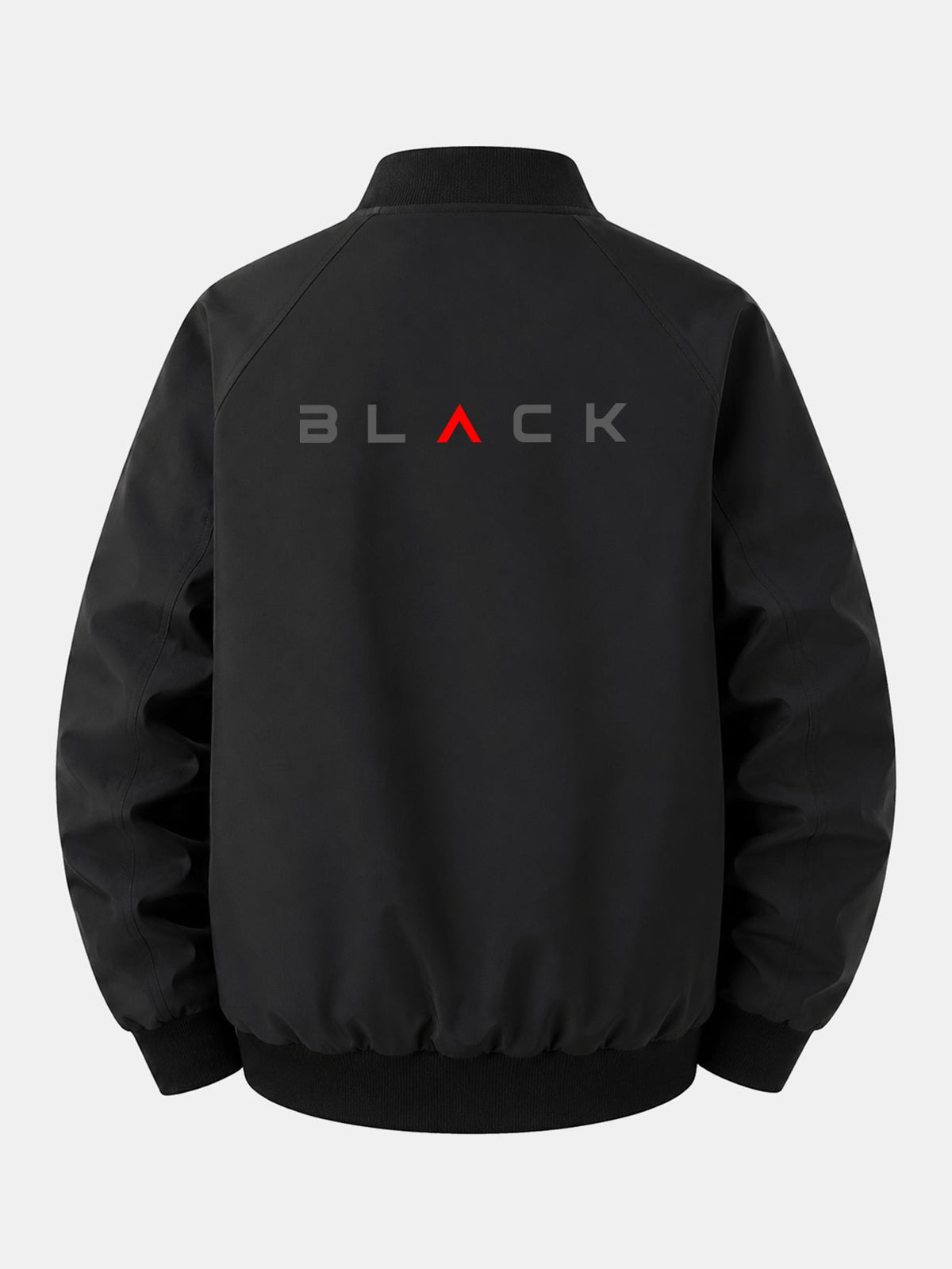 Relax Fit Black Print Zip-Up Bomber Jacket